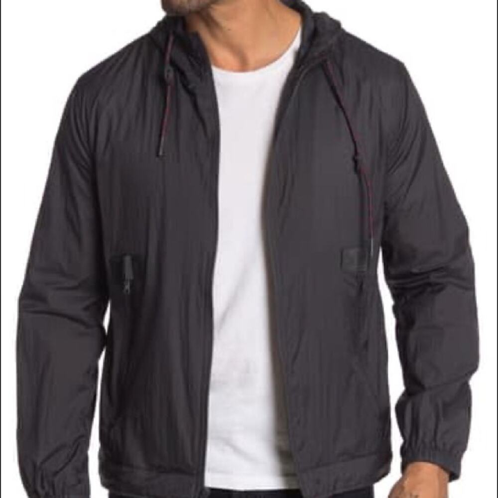 Andrew Marc NEW Parachute Hooded Jacket XXLarge Windbreaker xxl Black Packable
